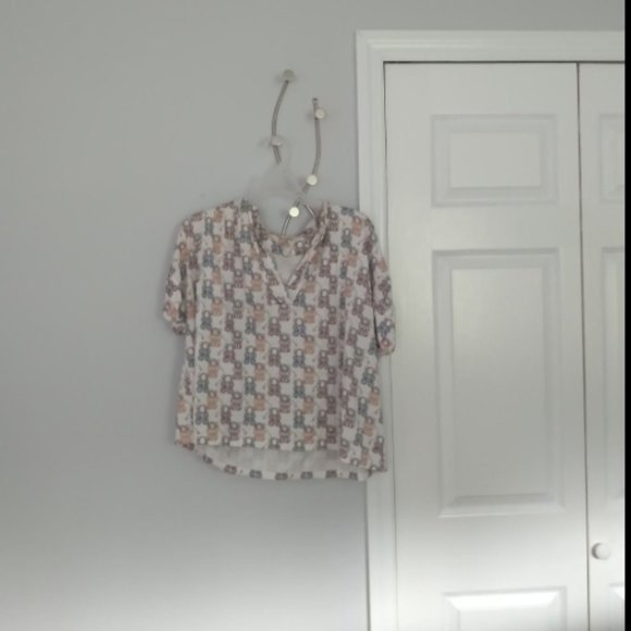 Vintage 1980s Hermes Paris Rope Print Blouse - Picture 1 of 3